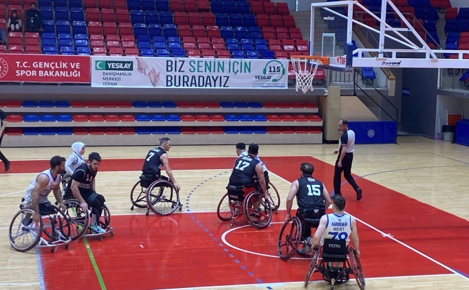 tekerlekli sandalye basketbolda besiktas rahat galip
