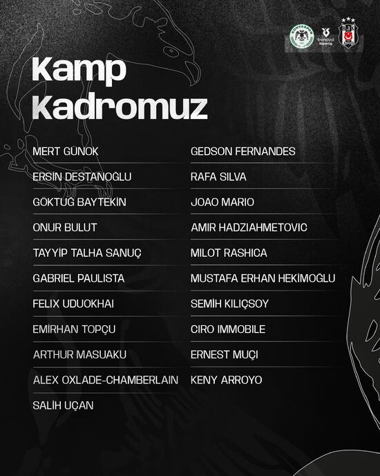 besiktas kadrosunda 4 eksik 0 tFR1kQun