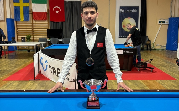 milli bilardocu mustafa oguz ceylandan 3 bant avrupa sampiyonasinda gumus madalya