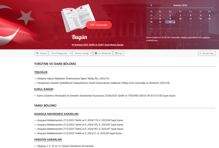 resmi gazetede bugun 16 temmuz 2025 resmi gazete kararlari 0 1H2vRK5p