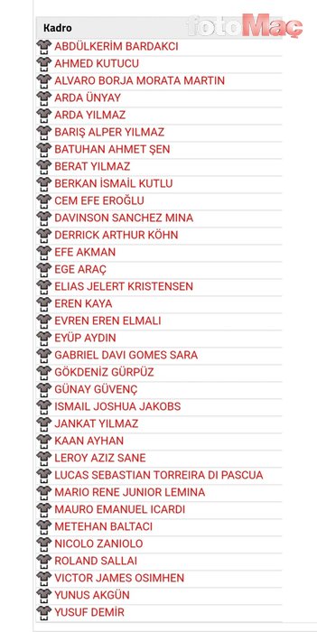 galatasaray kadrosunu tffye bildirdi 2 isim listede yok 5 db1uF9BE