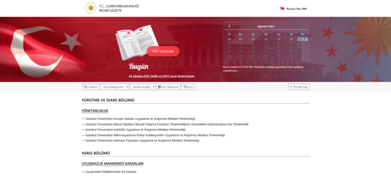 resmi gazetede bugun 3 agustos 2025 resmi gazete kararlari 0 1aHuFLyB